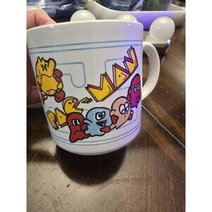 Vintage 1980s MIDWAY Game PAC-MAN Ceramic Coffee Cup Mug Grindley England
